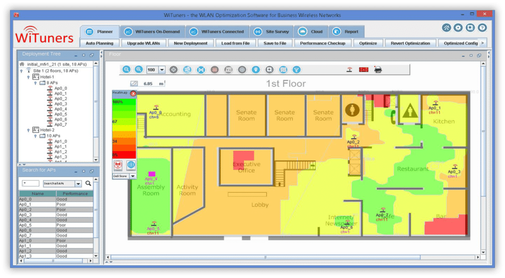 wifi planning coverage hole wifi heatmap