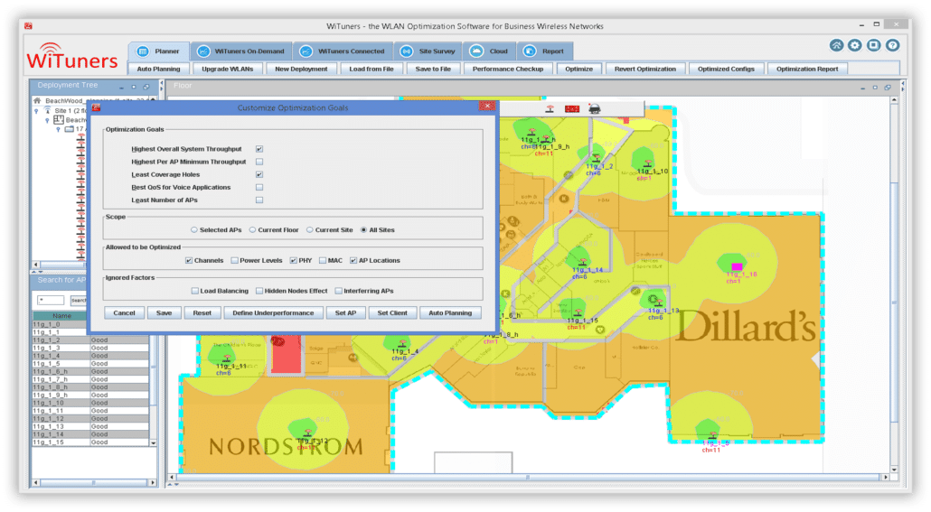 WiTuners WLAN Planning Wizard