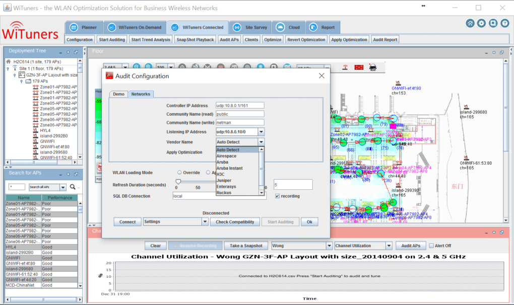 connected to wlan through snmp WiFi Monitoring Software