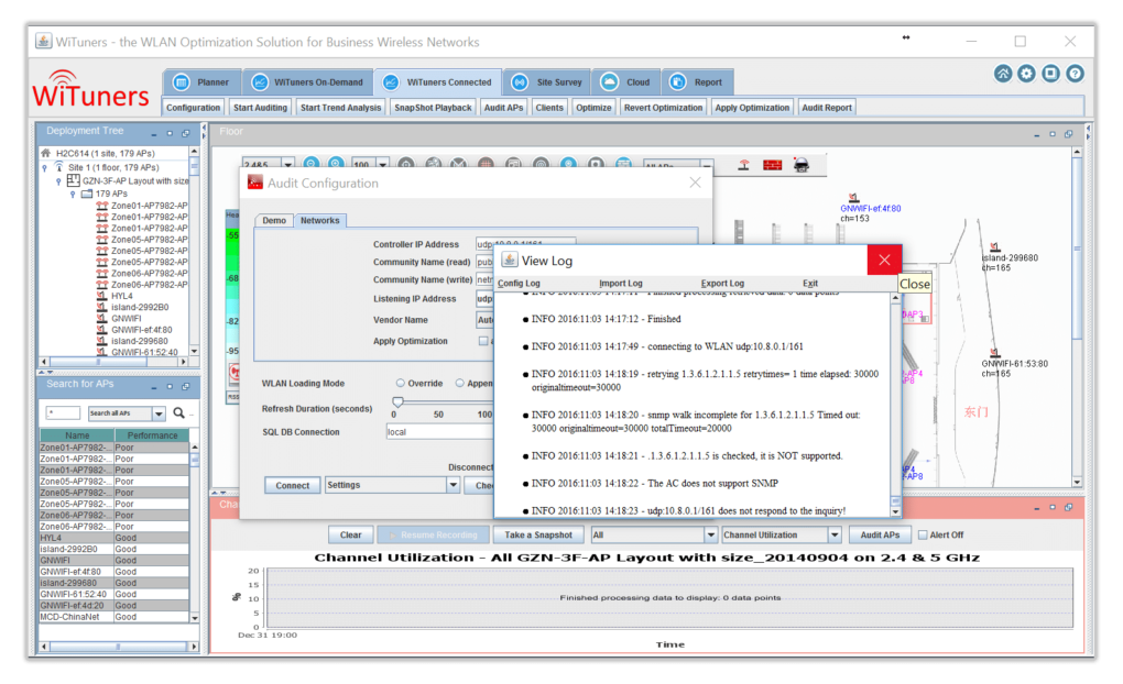 detail connected log in WiFi Monitoring Software