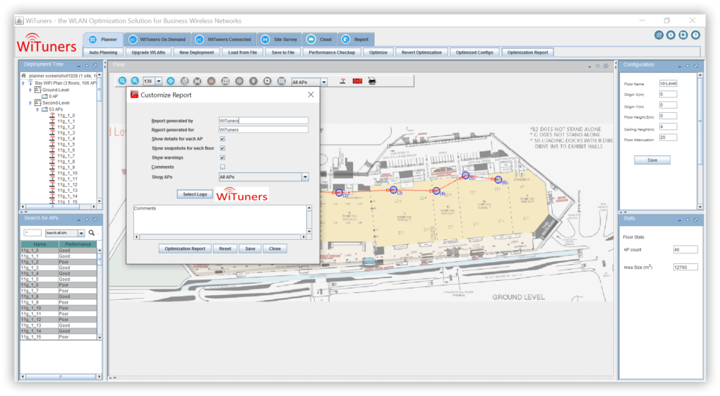 customized wifi planner report WiFi planning software