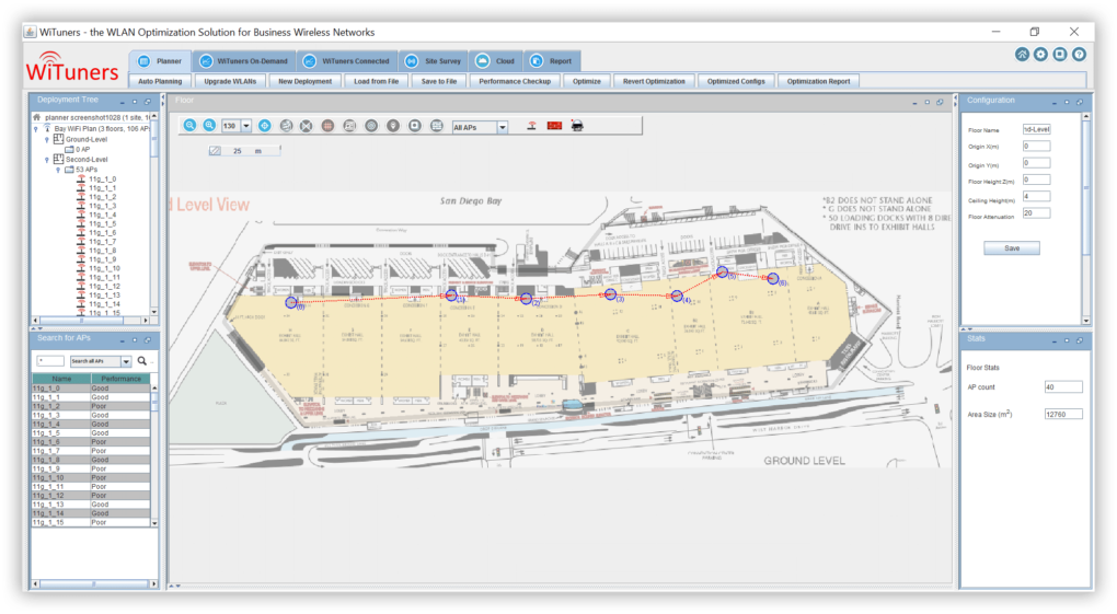 predefine survey point for site survey in WiFi planning software