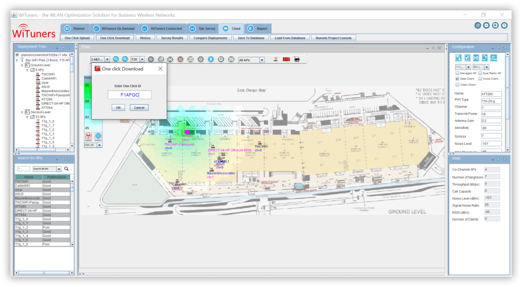 remote project one click code in WiFi planning software