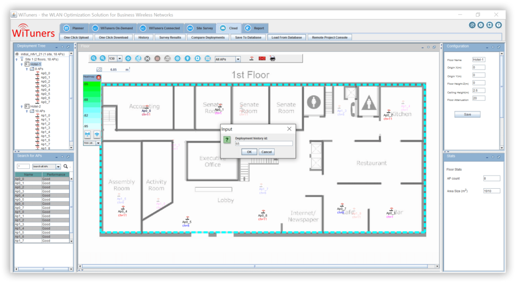 retreive deployment revisions from database in WiFi planning software