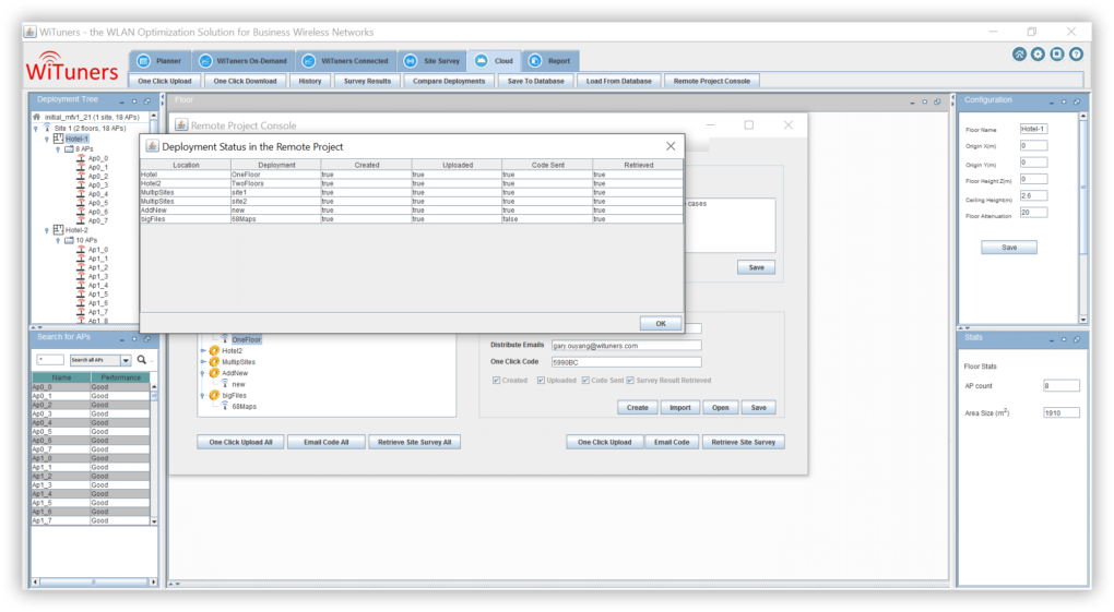 One click check the project status at each location