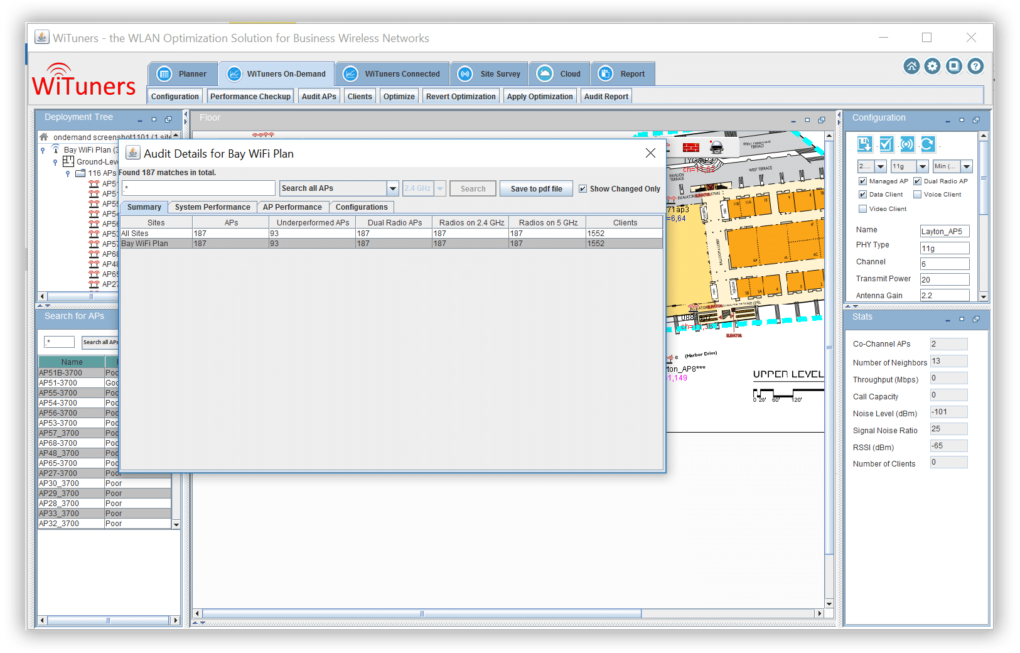 audit-detail-summary-for-wireless-network-performance wifi optimization