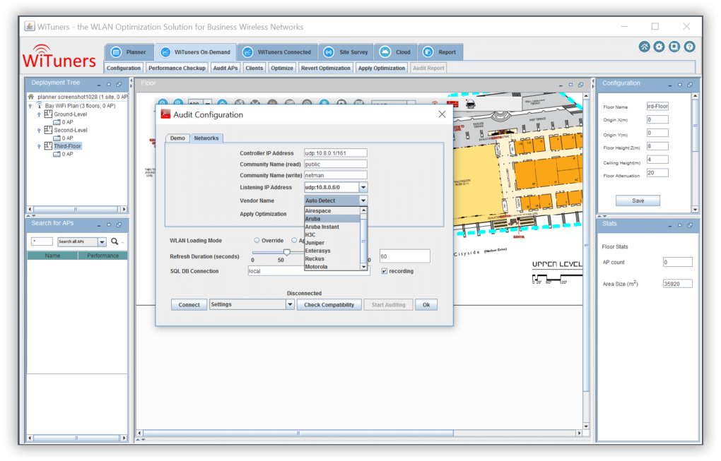 SNMP through VPN connection in wifi optimization