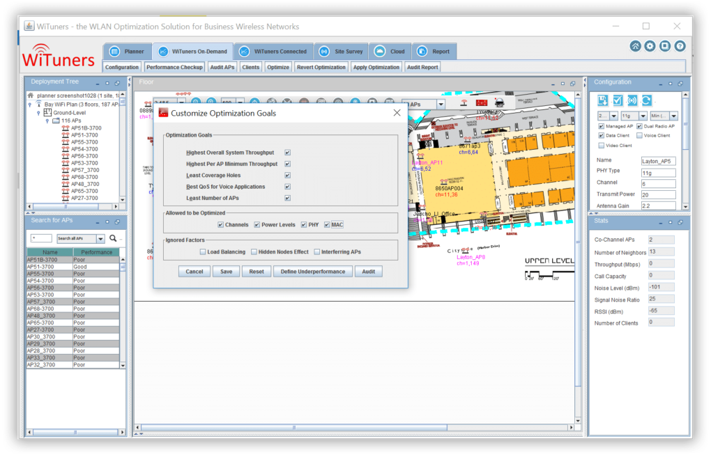 customized-optimization-goal-for-wlan-checkup wifi optimization