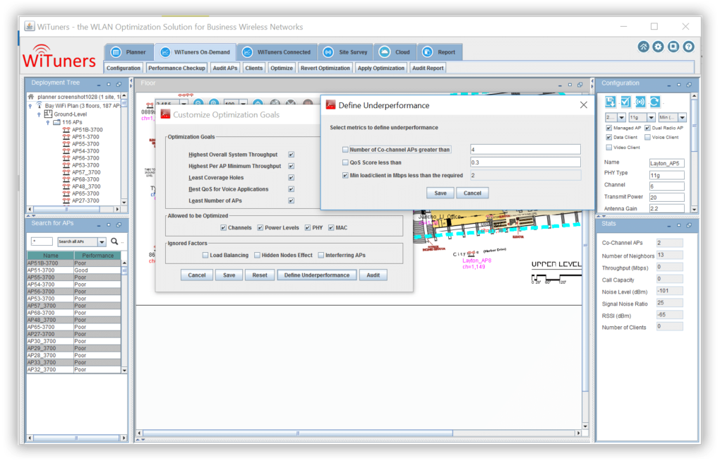 define-under performance-properties in wifi optimization