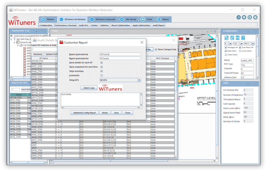 optimization config report for wireless network performance checkup wifi optimization