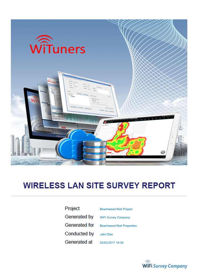 Customize wifi site survey report cover page